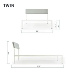 Kera Metal Platform Bed With Angled Upholstered Headboard - Mellow -Furniture Store GUEST 41339223 a31a 47b1 8164 da335ea1abf8