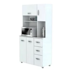 5 Shelves Kitchen Microwave Storage Cabinet White - Inval -Furniture Store GUEST 4188d20d c70e 4ef4 965a ff4aadee4c37