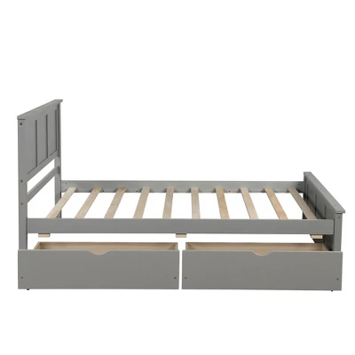 Twin Size Wood Platform Storage Bed With Two Drawers On Wheels-ModernLuxe 8 Twin Size Wood Platform Storage Bed With Two Drawers On Wheels-ModernLuxe - Image 6