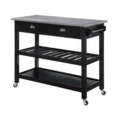 American Heritage 3 Tier Stainless Steel Kitchen Cart With Drawers - Breighton Home -Furniture Store GUEST 444e0337 5825 41c0 b353 135c2fe64dfd
