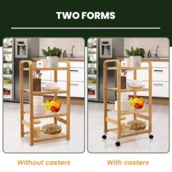 Costway 4-Tier Kitchen Serving Trolley Cart Mobile Bamboo Storage Shelf Lockable Casters 16 Costway 4-Tier Kitchen Serving Trolley Cart Mobile Bamboo Storage Shelf Lockable Casters -Furniture Store GUEST 449c2543 fda7 41f6 a81d fdb2cfa36fc1