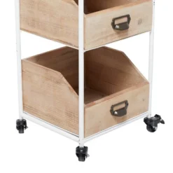 Industrial Wood Storage Cart Brown - Olivia & May -Furniture Store GUEST 44de99b6 b91e 4f49 bf4f 6310aa1a64dc