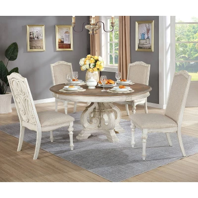 Frainio Round Dining Table White - HOMES: Inside + Out 4 Frainio Round Dining Table White - HOMES: Inside + Out - Image 2