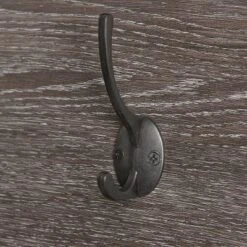 Afton 4 Hook Metal Frame Wall Shelf Woodgrain - RiverRidge Home -Furniture Store GUEST 45919ddd 165e 4a5a a659 1112d6063c70