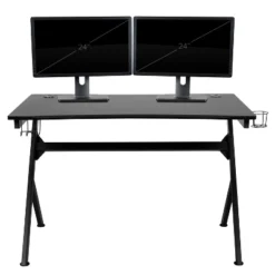 Emma And Oliver Gaming Desk Bundle - Cup/Headphone Holders, Wire Management -Furniture Store GUEST 45a4edb4 1f20 4084 9397 0309adc0f940