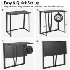 Costway Folding Computer Desk No Assembly Study Writing Table For Small Spaces Walnut/Black/Brown/White -Furniture Store GUEST 45eefcff 75f4 4b8c 8094 f51e43e88a13