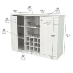 2 Doors Buffet Cabinet White - Inval -Furniture Store GUEST 465cee14 a45f 4f54 a687 0eb6d9c0700c