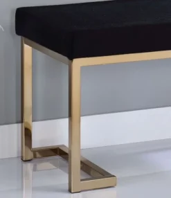 Simple Relax Fabric Upholstered Bench In Black And Champagne Finish -Furniture Store GUEST 4782d85f d7fd 4022 96fb 75fda8bf5e3c