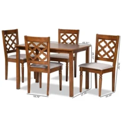 5pc Ramiro Wood Dining Set Gray/Walnut/Brown - Baxton Studio -Furniture Store GUEST 47bb6038 6f65 4826 8f45 257e5e1dcf18