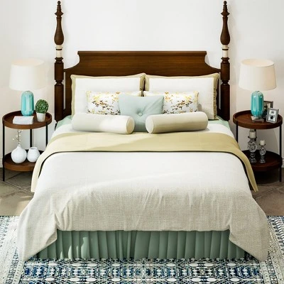 Costway 2-tier Round Side End Table Storage Shelf Rubber Wood Accent Nightstand 6 Costway 2-tier Round Side End Table Storage Shelf Rubber Wood Accent Nightstand - Image 4