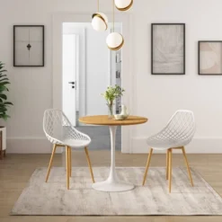 31.5" Kurv Dining Table Medium Oak/White - Jamesdar -Furniture Store GUEST 47da7d3b 256f 4305 b4ef 03e678b08818