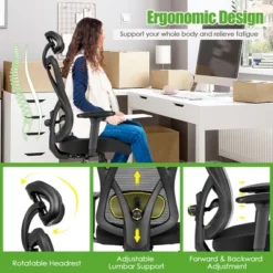 Costway Ergonomic High Back Mesh Office Chair W/ Adjustable Lumbar Support 19 Costway Ergonomic High Back Mesh Office Chair W/ Adjustable Lumbar Support -Furniture Store GUEST 4842edd5 c30c 4716 90fe a6c690a23ba2