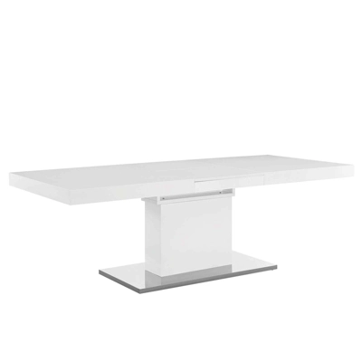 Vector Extendable Dining Table White Silver - Modway 5 Vector Extendable Dining Table White Silver - Modway - Image 3