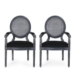 Set Of 2 Judith French Country Wood And Cane Upholstered Dining Chairs - Christopher Knight Home -Furniture Store GUEST 48c03a6b 8928 4c5b 8d47 3c78fb5b5f46