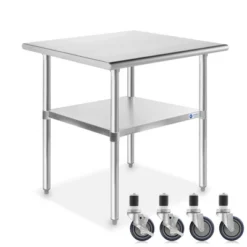 GRIDMANN Stainless Steel Table With 4 Casters (Wheels), NSF Commercial Kitchen Work & Prep Table -Furniture Store GUEST 4963ae0e 9227 4d6d 887e 3c6949b3ed92