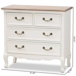 Amalie 4 Drawer Accent Dresser White/Oak - Baxton Studio -Furniture Store GUEST 49f23f78 9a93 46af a965 113707fe3fca