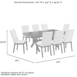 9pc Hayden Extendable Dining Set With 8 Upholstered Chairs Slate - Crosley -Furniture Store GUEST 4a0f7cdd e372 40a1 89ec 9bd405d54497