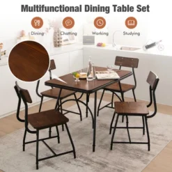 Costway Dining Table Set 5-Piece Kitchen Dining Table Set Rectangula For 5 W/Metal Frame -Furniture Store GUEST 4a615d4c 5cf2 4c5e aeeb 9731afa0506c