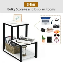 Costway 3-Tier End Table Sofa Side Table Night Stand W/ Shelf For Living Room White -Furniture Store GUEST 4acaa4e3 273f 4d6c 866b c7c7bd51d26c