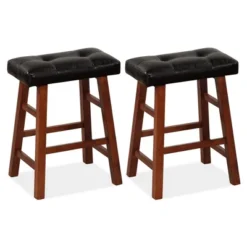 Costway Set Of 2 Upholstered Barstools 24''/29'' Backless Rubberwood Dining Chairs Black&Brown 20 Costway Set Of 2 Upholstered Barstools 24''/29'' Backless Rubberwood Dining Chairs Black&Brown -Furniture Store GUEST 4baae994 745e 44c9 97d9 1c84fe722260