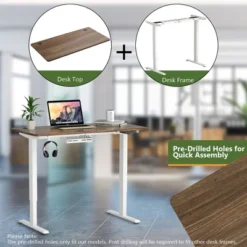 Costway Universal Tabletop For Standard & Standing Desk Frame Walnut -Furniture Store GUEST 4bf987f5 3fea 4f2f 9c65 8a57763fc21a