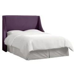 Dianna Swoop Arm Wingback Headboard In Velvet - Skyline Furniture