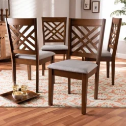 Set Of 4 Caron Fabric Upholstered Wood Dining Chair Set Gray/Walnut - Baxton Studio 9 Set Of 4 Caron Fabric Upholstered Wood Dining Chair Set Gray/Walnut - Baxton Studio -Furniture Store GUEST 4d8eb0c8 896c 4478 8b79 bf657cb1ab8b