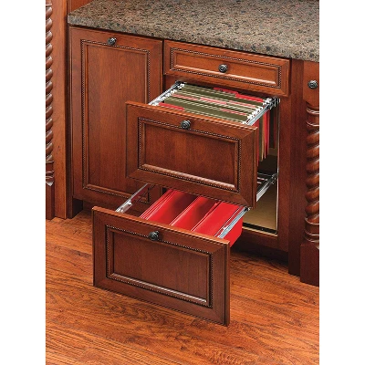 Rev-A-Shelf 2 Tier 14.5" Base Cabinet File Drawer Organizer System For Leterr & Legal Sized Files For Home Office Or Home Storage, Chrome, RAS-FD-KIT 6 Rev-A-Shelf 2 Tier 14.5" Base Cabinet File Drawer Organizer System For Leterr & Legal Sized Files For Home Office Or Home Storage, Chrome, RAS-FD-KIT - Image 4