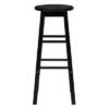 PJ Wood Classic Round-Seat 24 Inch Tall Kitchen Counter Stools For Homes, Dining Spaces, And Bars With Backless Seats, Square Legs, Black, Set Of 2 -Furniture Store GUEST 4ef86e7b 8a37 4873 bc01 1cfc24d07f2b