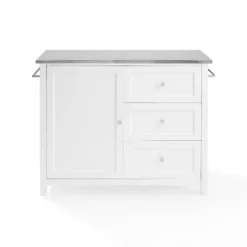 Soren Stainless Steel Top Kitchen Island/Cart Stainless Steel /White - Crosley -Furniture Store GUEST 4f2b86d4 aec4 466f b33d af65ecee46a0