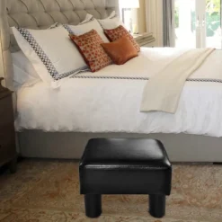 Costway PU Leather Ottoman Rectangular Footrest Small Stool W/ Padded Seat White/Black/Red -Furniture Store GUEST 4fa37a88 d409 4c7e bbe1 77f8b18db1ed