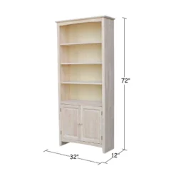 72" Shaker Bookcase With Two Lower Doors - International Concepts -Furniture Store GUEST 4fad525d c19a 4c33 8cdc 742c5b107d60