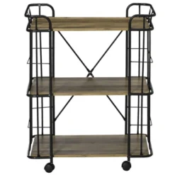 HOMCOM 25" Rolling Kitchen Cart, Kitchen Storage Trolley With 3 Shelves For Dining Room, Laundry Room, And Bathroom, Natural -Furniture Store GUEST 4ff12b4e e781 4138 b395 0bc52fb2748f