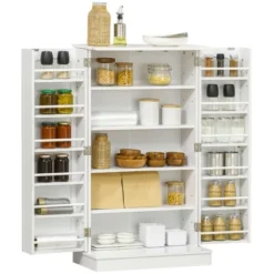 HOMCOM 41" Kitchen Pantry, 2-Door Kitchen Cabinet With 5-tier Storage Shelving, 12 Spice Racks And Adjustable Shelves For Dining Room 13 HOMCOM 41" Kitchen Pantry, 2-Door Kitchen Cabinet With 5-tier Storage Shelving, 12 Spice Racks And Adjustable Shelves For Dining Room -Furniture Store GUEST 5103e86a 1f5b 44a6 903e 36dd324856af