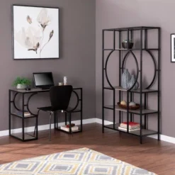 68.25" Vikrin 5 Tier Bookshelf Natural/Black - Aiden Lane -Furniture Store GUEST 5122b4b4 6301 47d3 b9cf cd68e7c61aaf