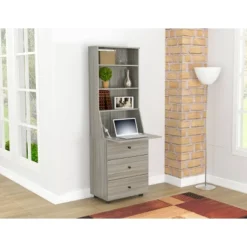 Computer Credenza Workcenter Gray - Inval