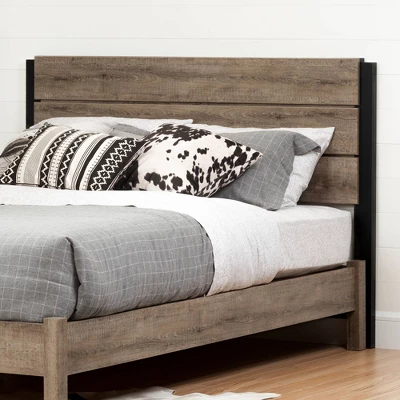 Queen Munich Platform Bed Set Weathered Oak - South Shore 4 Queen Munich Platform Bed Set Weathered Oak - South Shore - Image 2