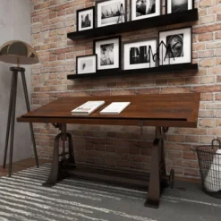Industrial Teak Wood Console Table Brown - Olivia & May -Furniture Store GUEST 51e31555 a434 4024 93f6 fcda1d741c82