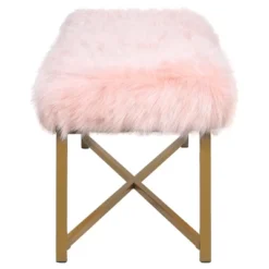 Faux Fur Rectangle Bench - Pink - HomePop 11 Faux Fur Rectangle Bench - Pink - HomePop -Furniture Store GUEST 51e58d1f 9832 4f39 96f6 ea2862013930
