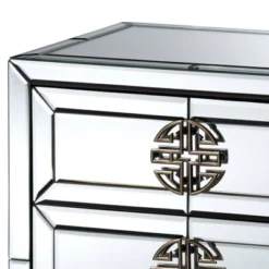 Laken 3 Drawers Mirrored Nightstand - Baxton Studio -Furniture Store GUEST 524c124a 3e7e 4587 937f eca637653421