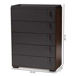 5 Drawer Rikke Two-Tone Wood Chest Brown - Baxton Studio -Furniture Store GUEST 52552732 d449 42aa b51b 9eb3548e9236