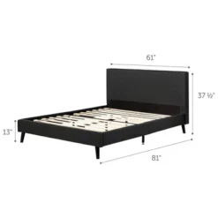 Queen Sazena Upholstered Complete Bed Charcoal Gray - South Shore -Furniture Store GUEST 52aad29e 806f 4f8a 830a 43f24920a3d8