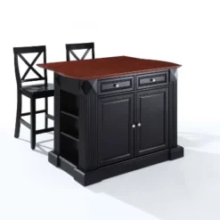 Coventry Drop Leaf Top Kitchen Island With X-Back Stools Black - Crosley 17 Coventry Drop Leaf Top Kitchen Island With X-Back Stools Black - Crosley -Furniture Store GUEST 52ede2ad a3c4 4bbc b3df e5e41bcec2e5