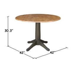 42" Round Dual Drop Leaf Dining Table With 4 Splat Back Chairs Hickory/Washed Coal - International Concepts -Furniture Store GUEST 5379fc9e 6eae 4ffb 9137 f608abe1f391