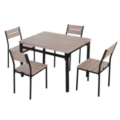 HOMCOM 5-Piece Dining Table Furniture Set Modern Industrial Table With 4 Chairs For Dining Room, Kitchen -Furniture Store GUEST 537b6064 e852 4381 90fe ad7b7dc3a34b