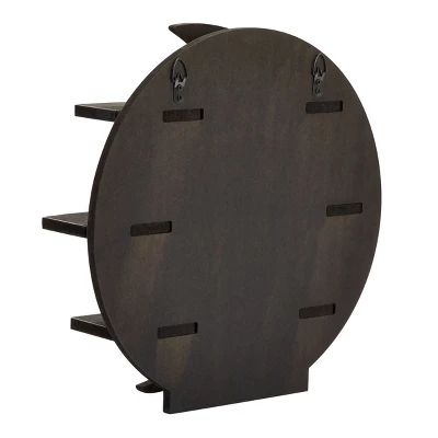 Farmlyn Creek Wooden Crescent Moon Wall Shelf, Rustic Wall Home Decor For Crystals & Essential Oils, Black, 12 X 12 X 3 In 7 Farmlyn Creek Wooden Crescent Moon Wall Shelf, Rustic Wall Home Decor For Crystals & Essential Oils, Black, 12 X 12 X 3 In - Image 5