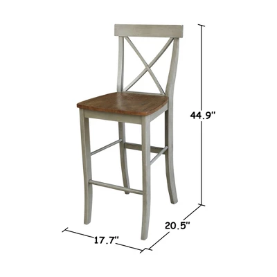 30" X Back Barstool - International Concepts 10 30" X Back Barstool - International Concepts - Image 8