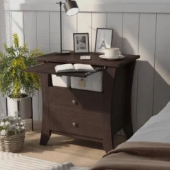 Banbridge 2 Drawer Nightstand With Open Shelf Espresso - HOMES: Inside + Out -Furniture Store GUEST 54760853 a582 46e7 a6e1 d1e8e1ffe733