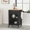 Maynard Contemporary Glass Paneled Kitchen Cart Natural/Black - Christopher Knight Home