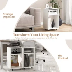 Costway Mobile File Cabinet Wooden Printer Stand Vertical Storage Organizer Home Office -Furniture Store GUEST 55bc9bb8 584c 45b8 92d8 8deb9dded3fa